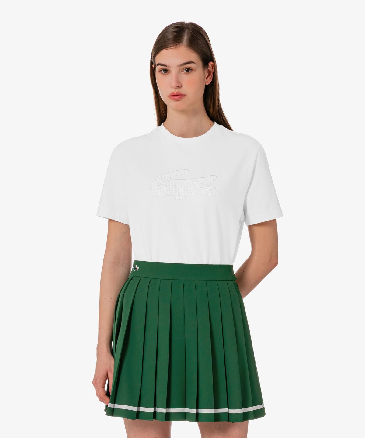 라코스테(LACOSTE) 여성 레이스 크록 티셔츠 TF600E-56G 70V