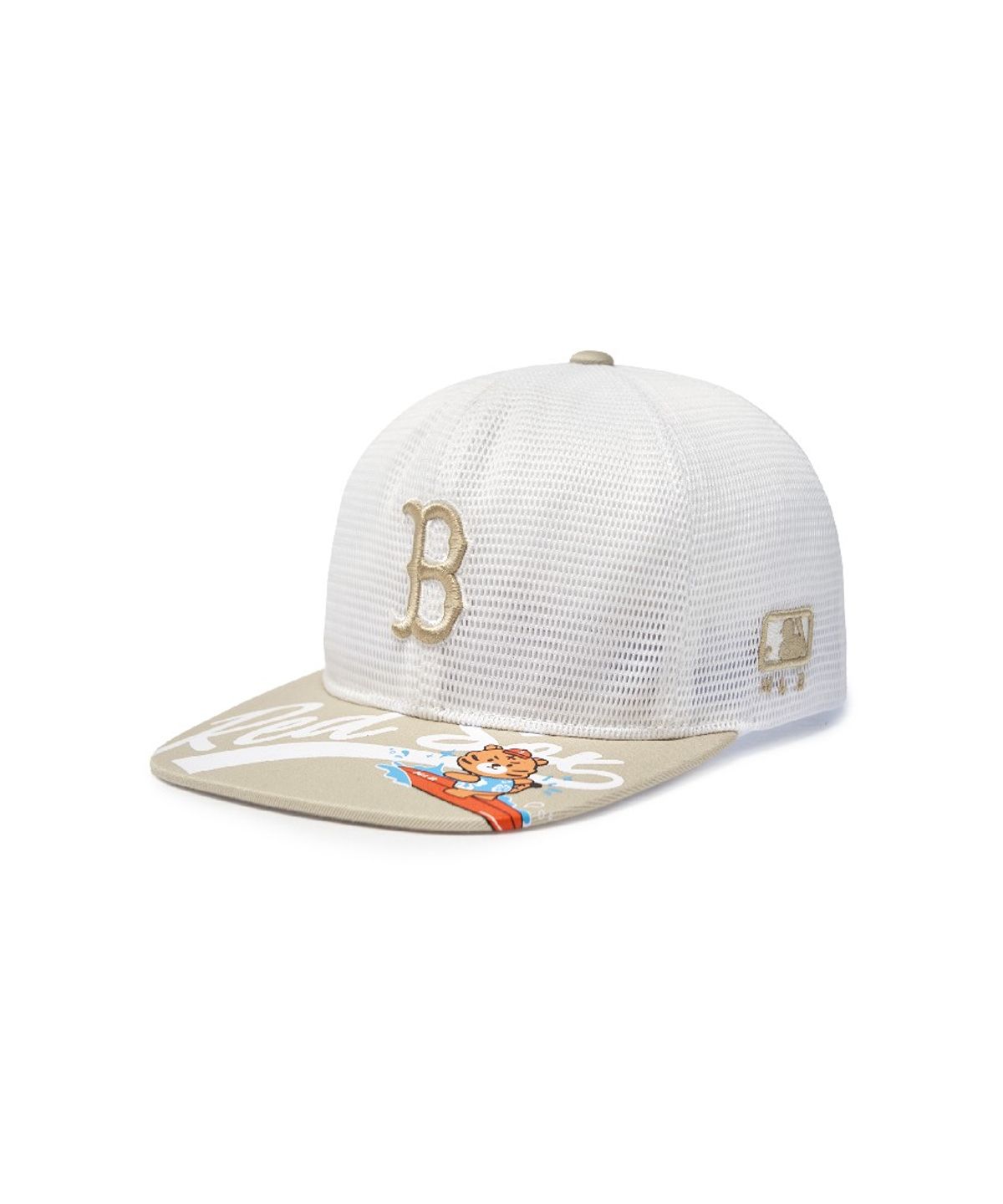 엠엘비 키즈(MLB KIDS) 메가베어프렌즈 올메쉬 스냅백 BOS (Beige)
