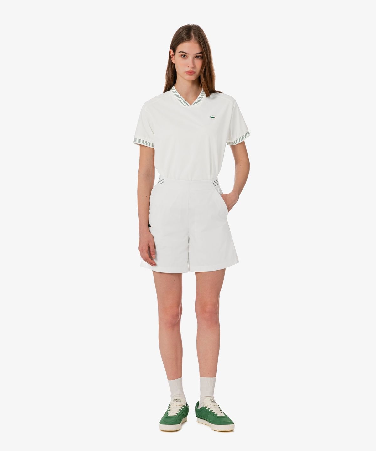 라코스테(LACOSTE) 여성 우븐 셋업 쇼츠 GF420E-56G 70V