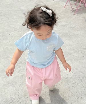 귀여운 쪼꼬미의 즐거운 여름날 - 아기 레터링 티셔츠