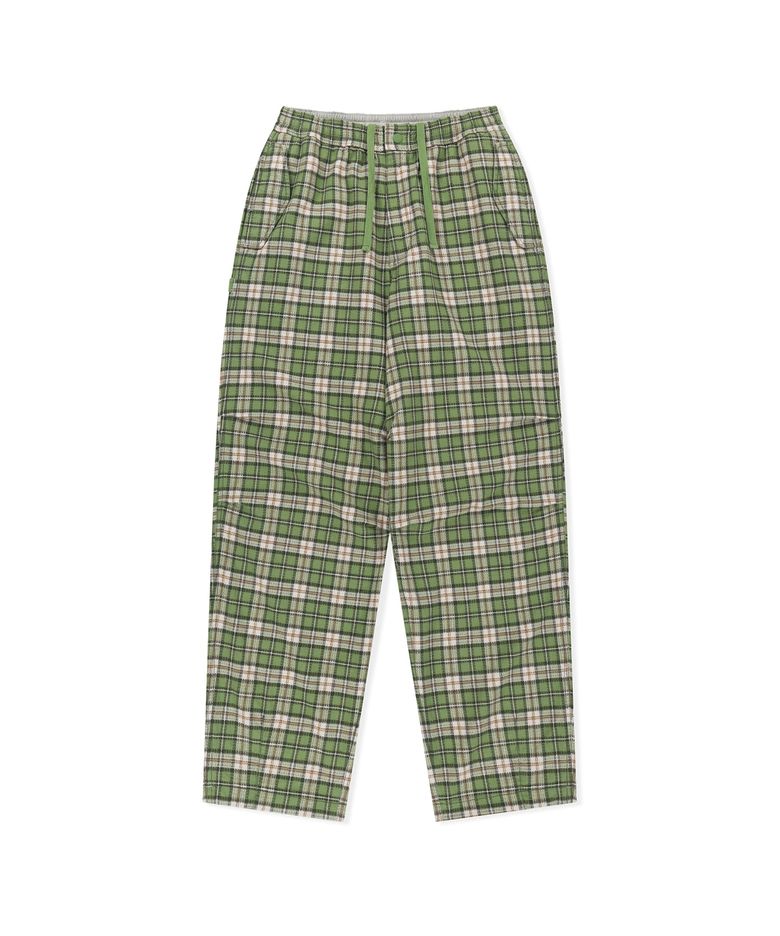 Light Swing Pants Green Plaid