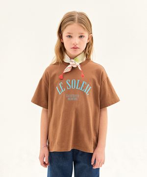 르 쏠레이 숏 슬리브 티셔츠_브라운