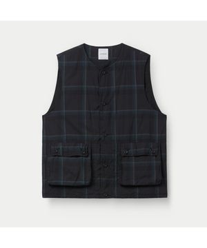 SAGE DE CRET 오가닉 코튼 마드라스 피그먼트 CT 롱 워크 베스트 SVVAM26551GRX