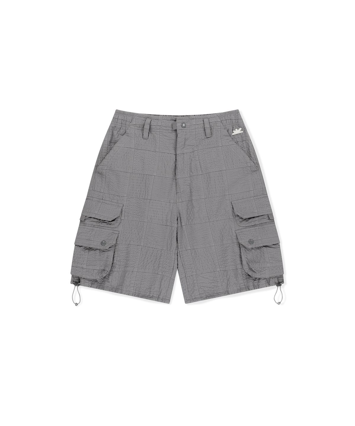 썬러브투어(SUNLOVETOUR) Seersucker Patchwork Cargo Shorts Grey