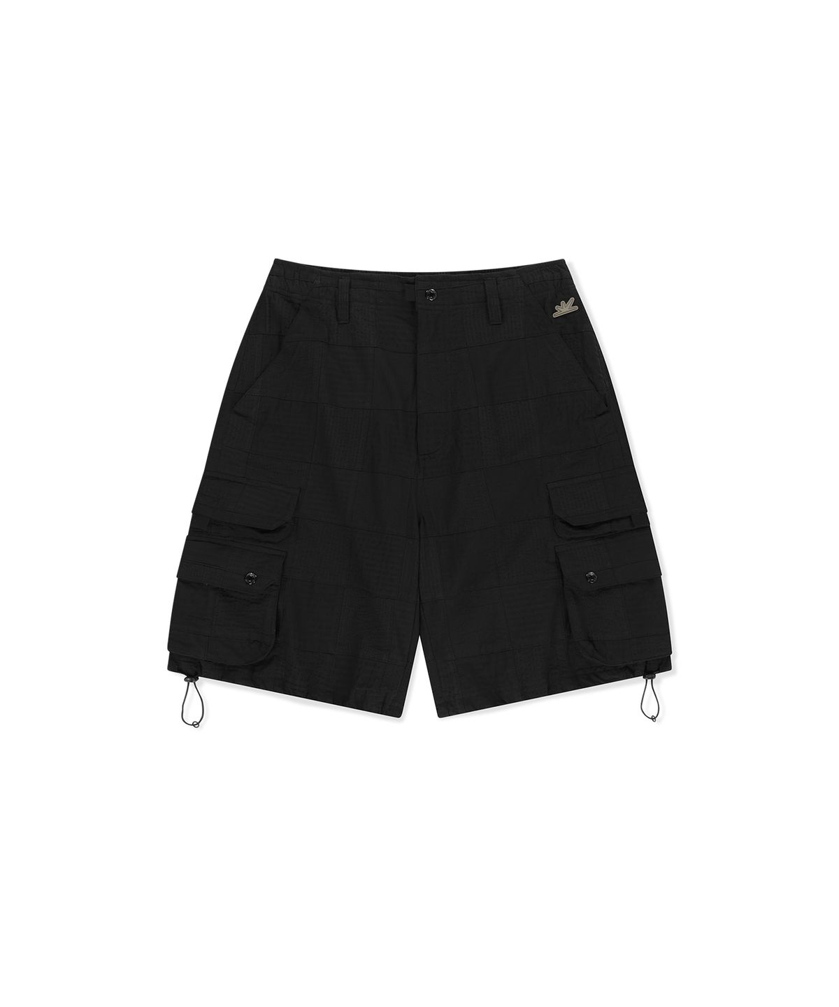 썬러브투어(SUNLOVETOUR) Seersucker Patchwork Cargo Shorts Black