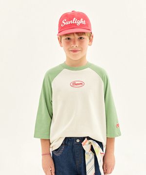 비컨 7부 레글런 티셔츠_올리브