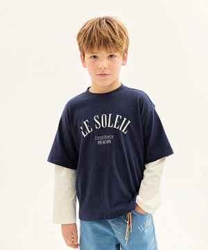 르 쏠레이 레이어드 티셔츠_네이비