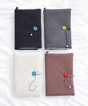 별도트 프리사이즈 북커버 포인트 버튼 다이어리 커버(4color)