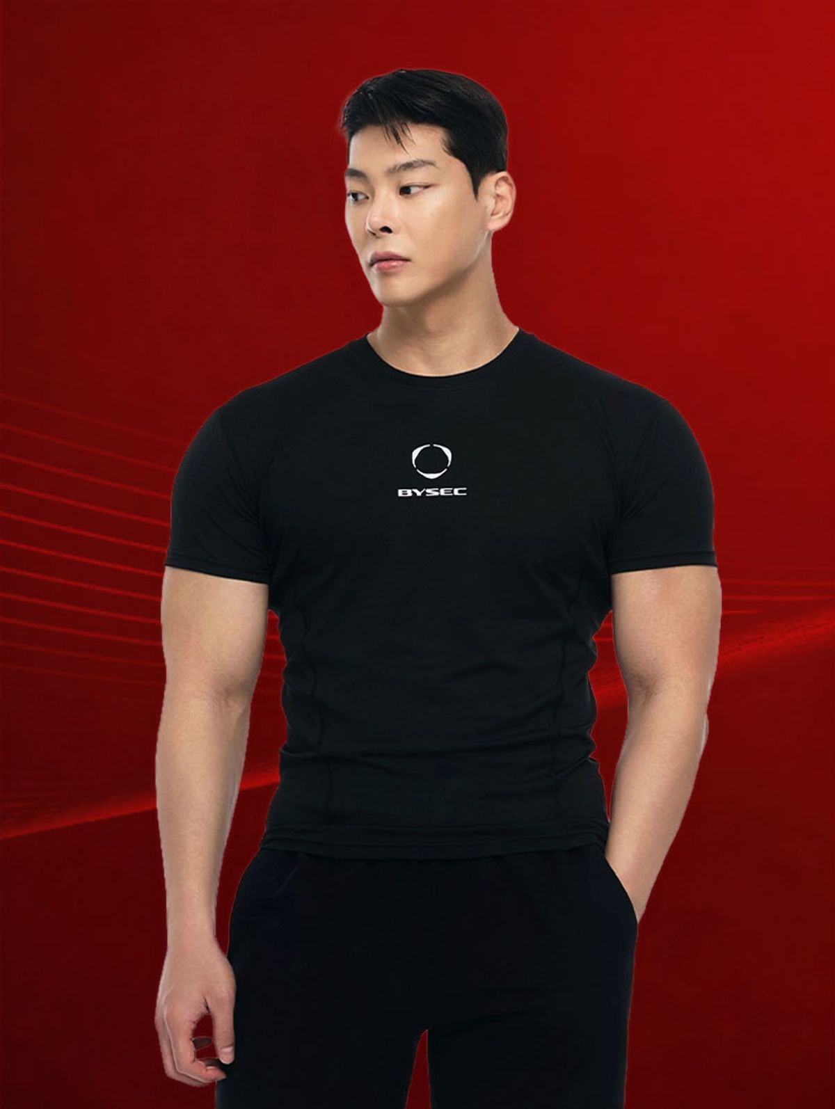 바이젝(BYSEC) 프로머슬 기능스판 컬래버로고 숏슬리브_2 Color