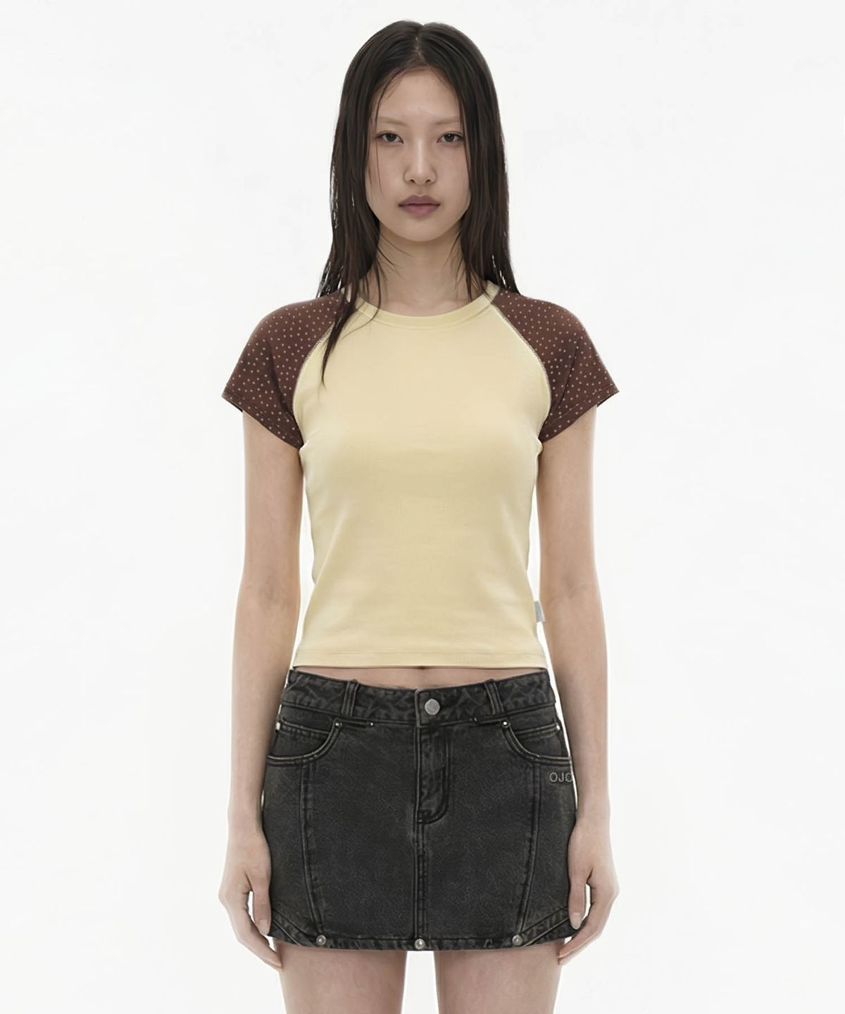 오호스(OJOS) Star raglan T-shirt / Yellow