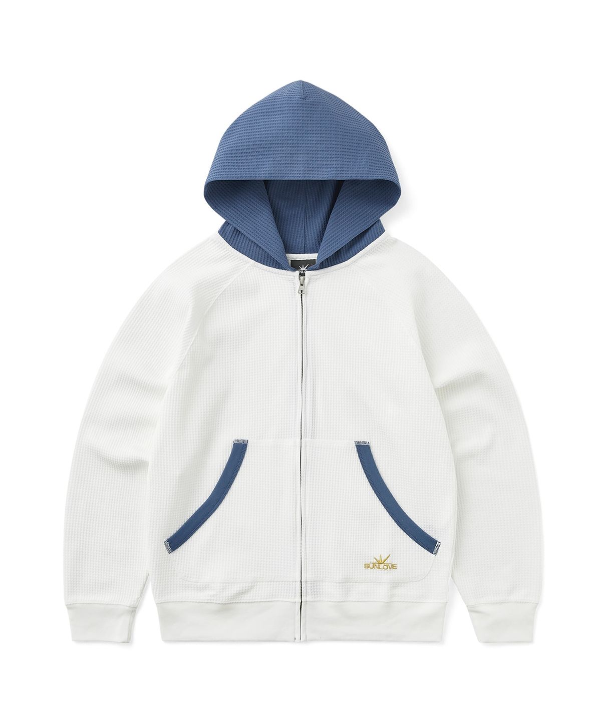 썬러브투어(SUNLOVETOUR) Aero Waffle Zip Up Hoodie White