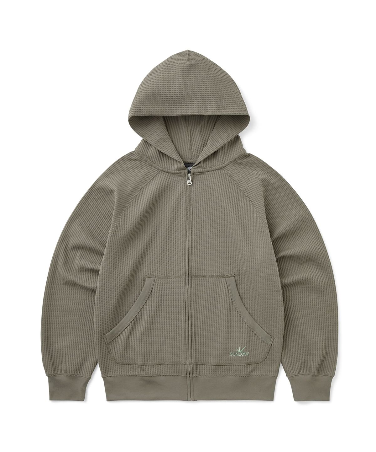 썬러브투어(SUNLOVETOUR) Aero Waffle Zip Up Hoodie Taupe