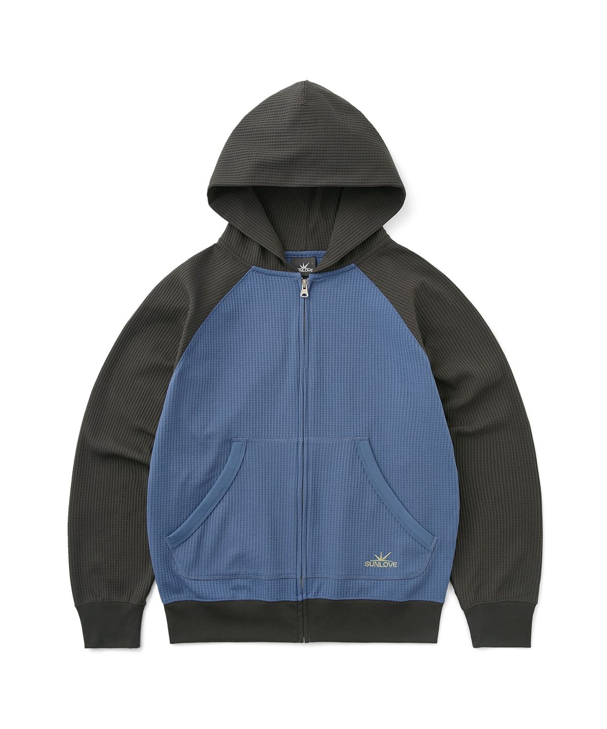 썬러브투어(SUNLOVETOUR) Aero Waffle Zip Up Hoodie Blue