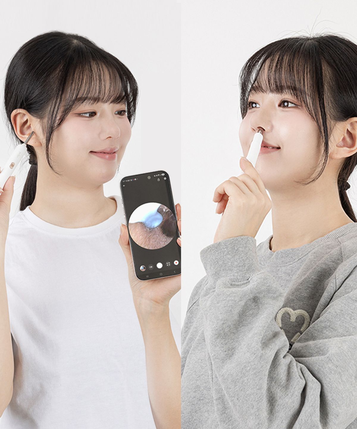 니트니(NITNI) 내시경 귀이개 코털제거기 2in1 더블픽