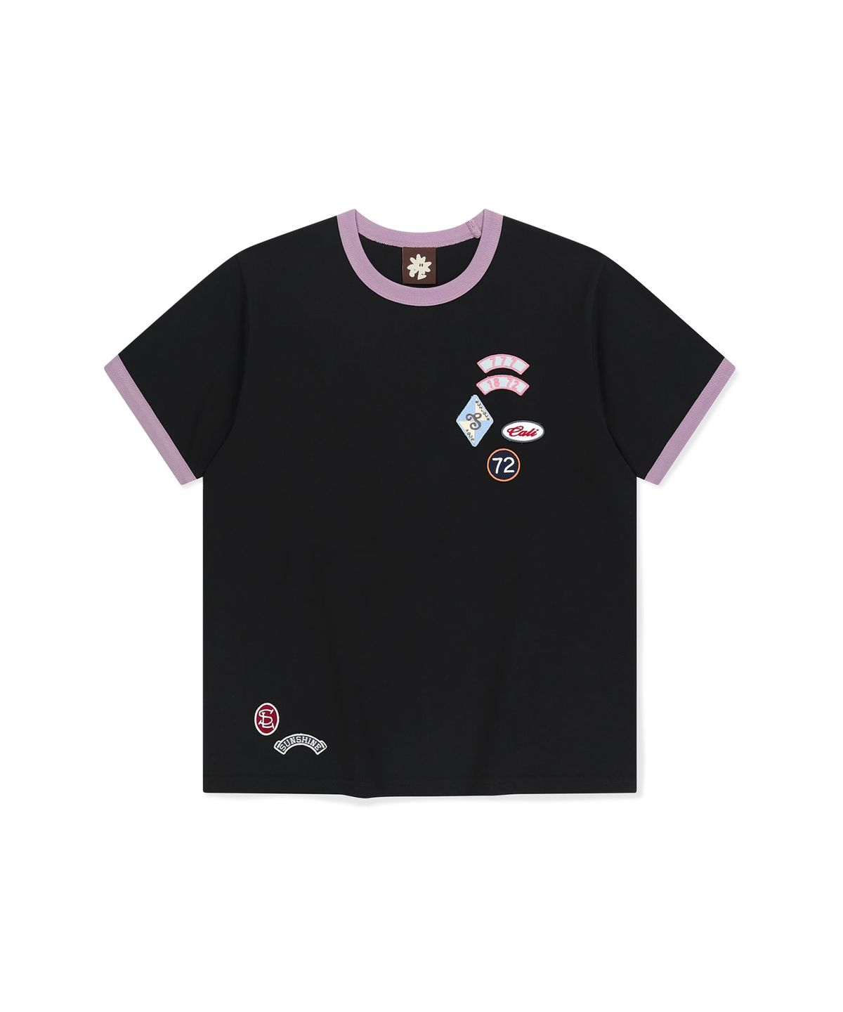 썬러브투어(SUNLOVETOUR) Multi Patch Ringer Tee Black