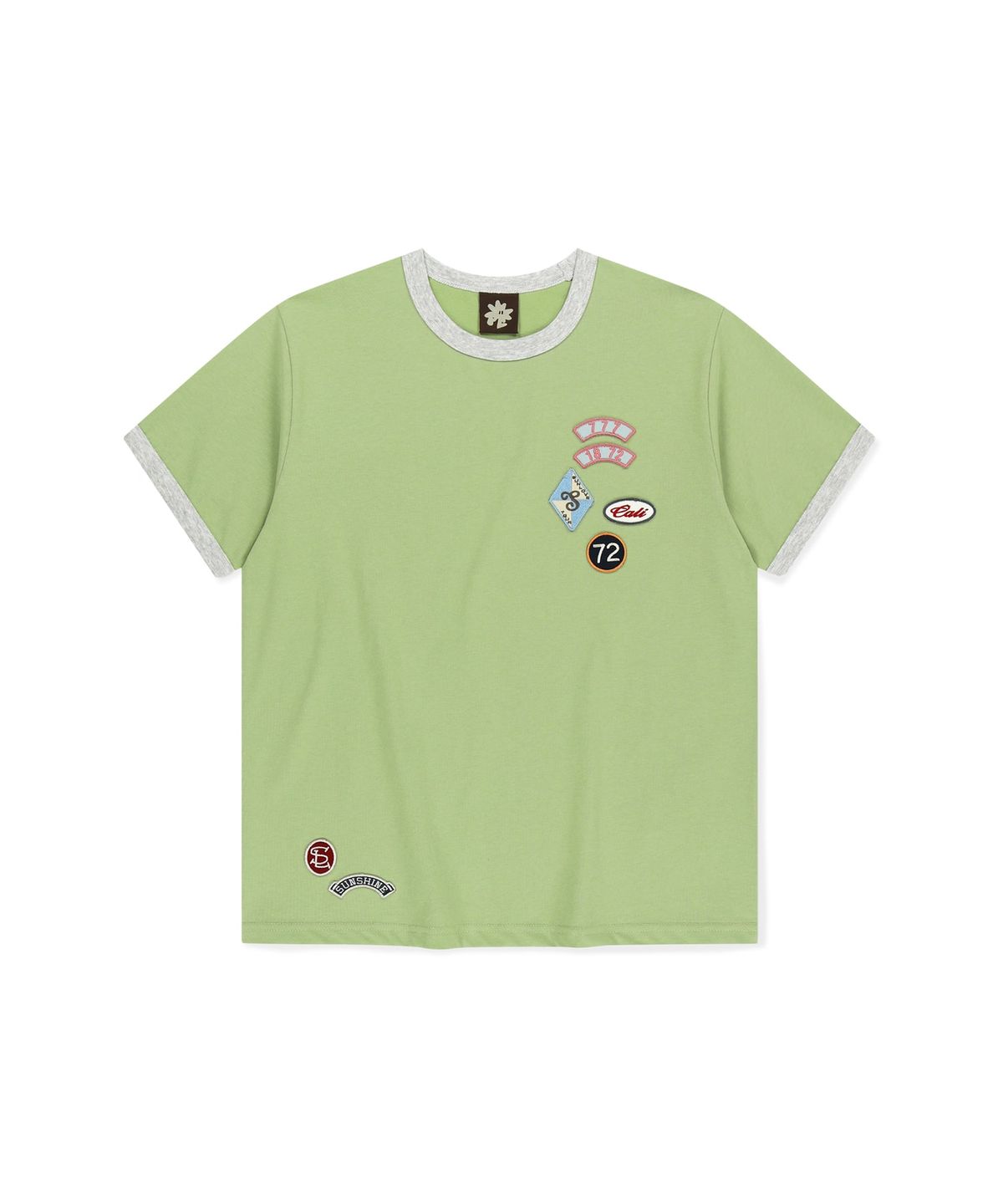 썬러브투어(SUNLOVETOUR) Multi Patch Ringer Tee Light Olive