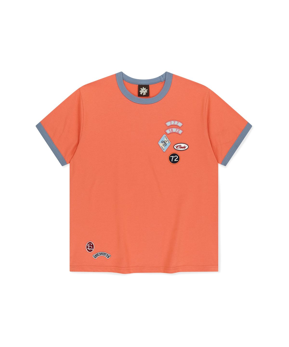 썬러브투어(SUNLOVETOUR) Multi Patch Ringer Tee Orange