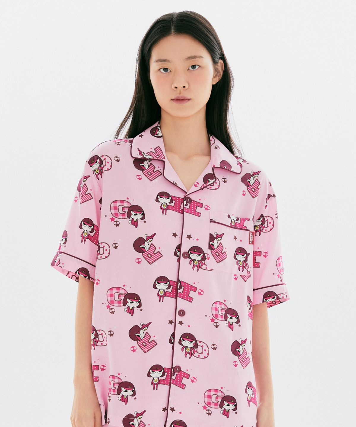 스파오(SPAO) [개구리 중사 케로로] 반팔 파자마(RED)_SPPPG25U17