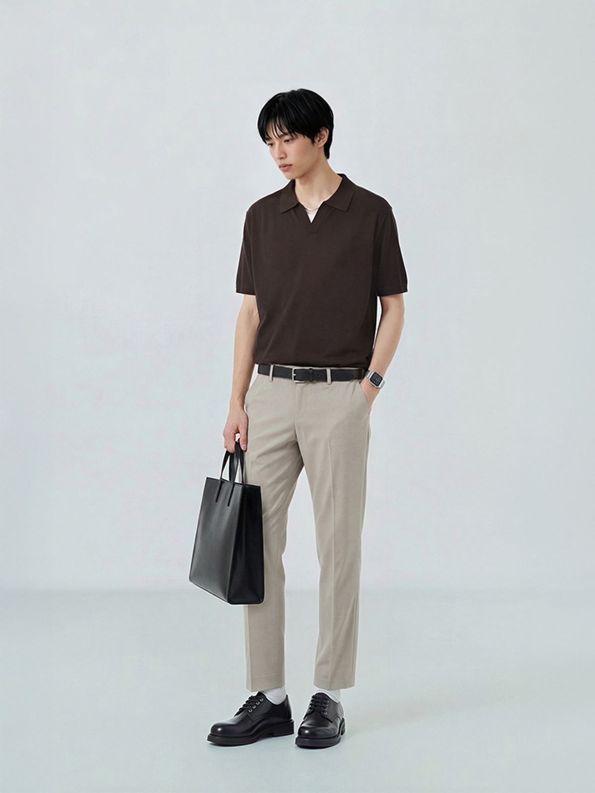 폴햄(POLHAM) 남성 컴포트 테이퍼드 슬랙스_PHG2PP1036