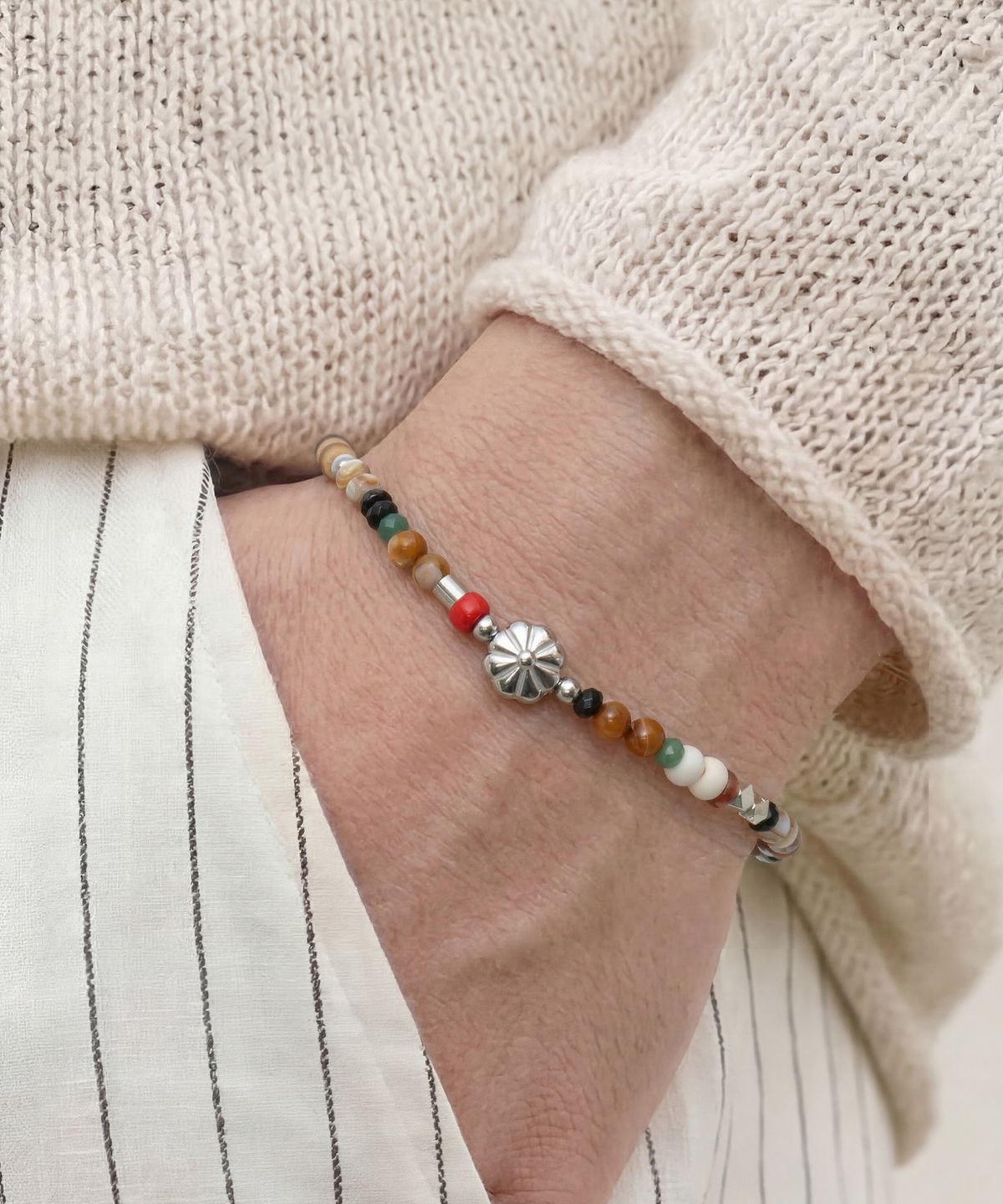 아차(ACHA) Ardin ethnic beaded bracelet _ brown