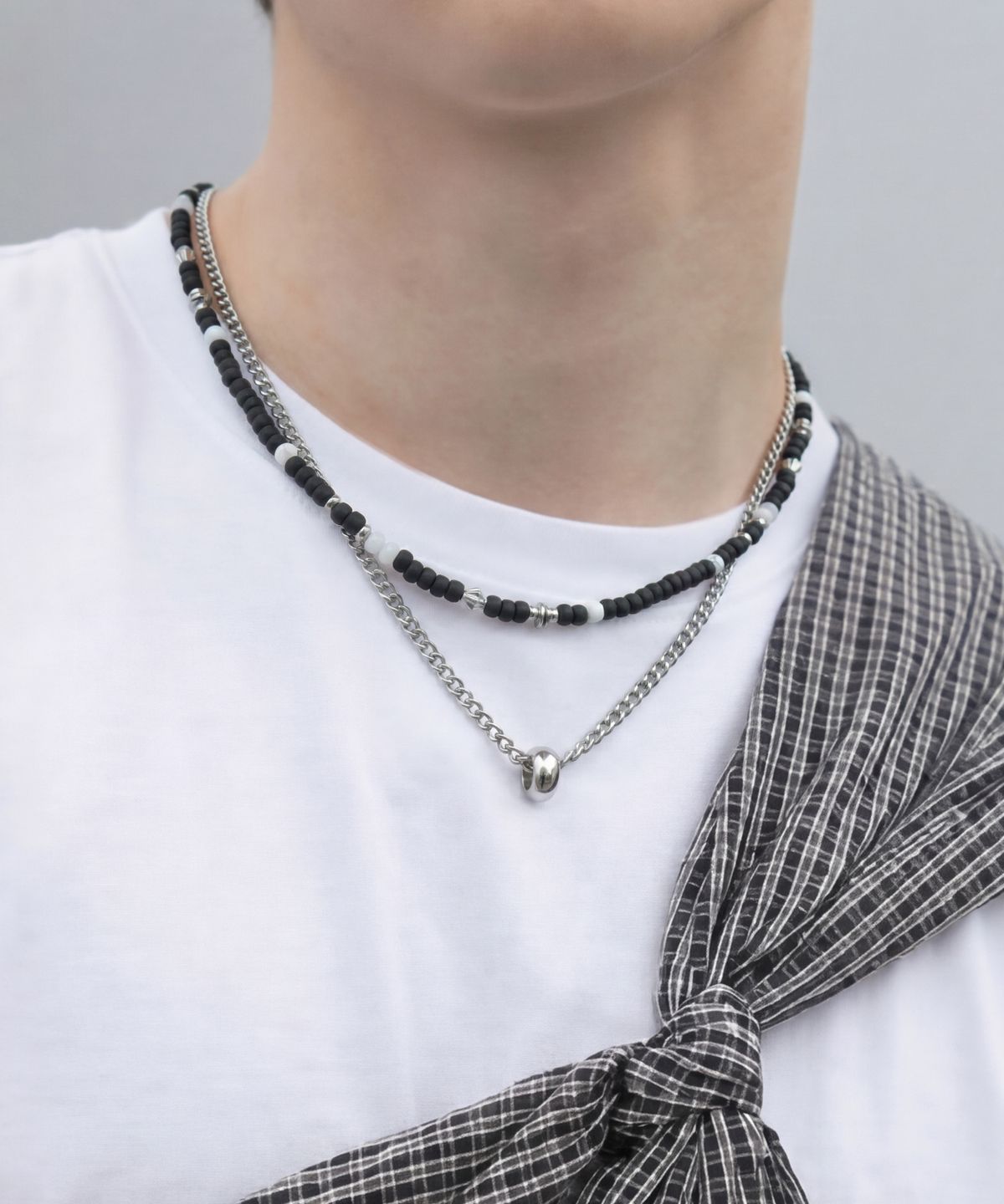 아차(ACHA) Eter layered necklace _ black