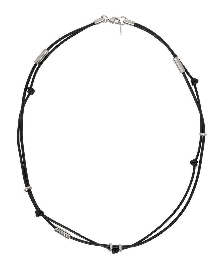Rael real leather necklace _ black