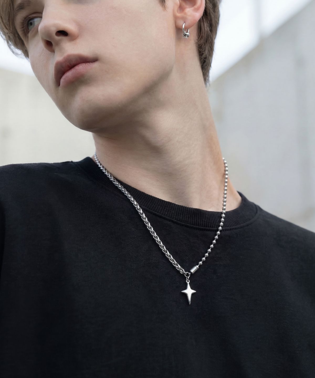 아차(ACHA) S.steel star core necklace _ silver