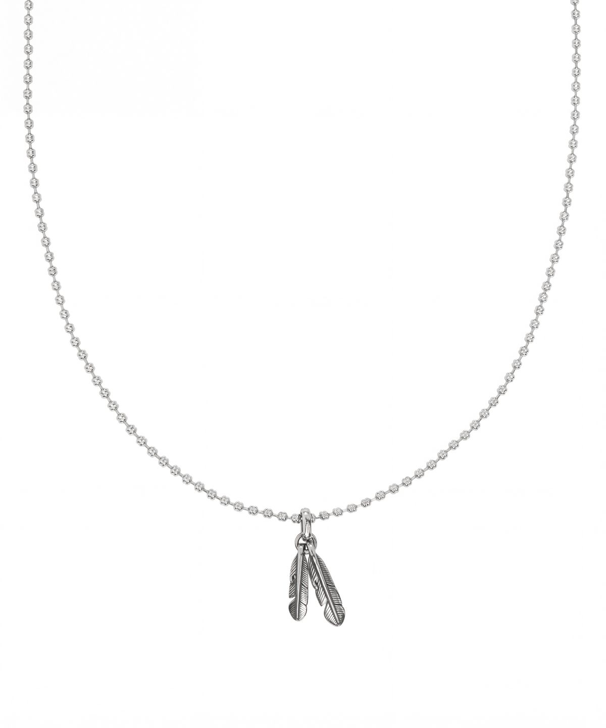 아차(ACHA) S.steel double feather pendant necklace _ silver