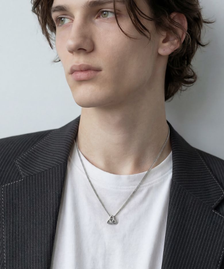 S.steel trinity pendant chain necklace _ silver