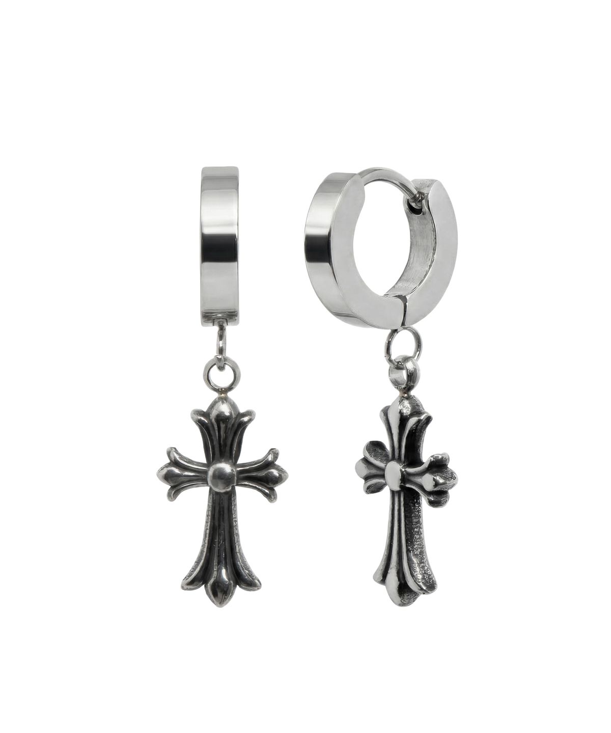 아차(ACHA) S.steel cross pendant earrings _ silver