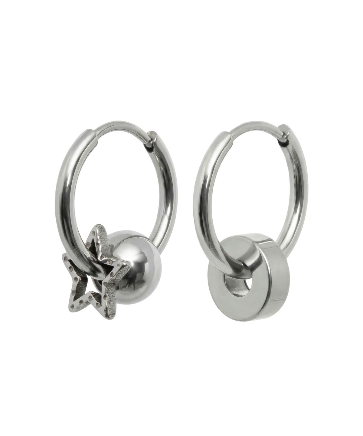 아차(ACHA) S.steel triple pendant earrings _ silver