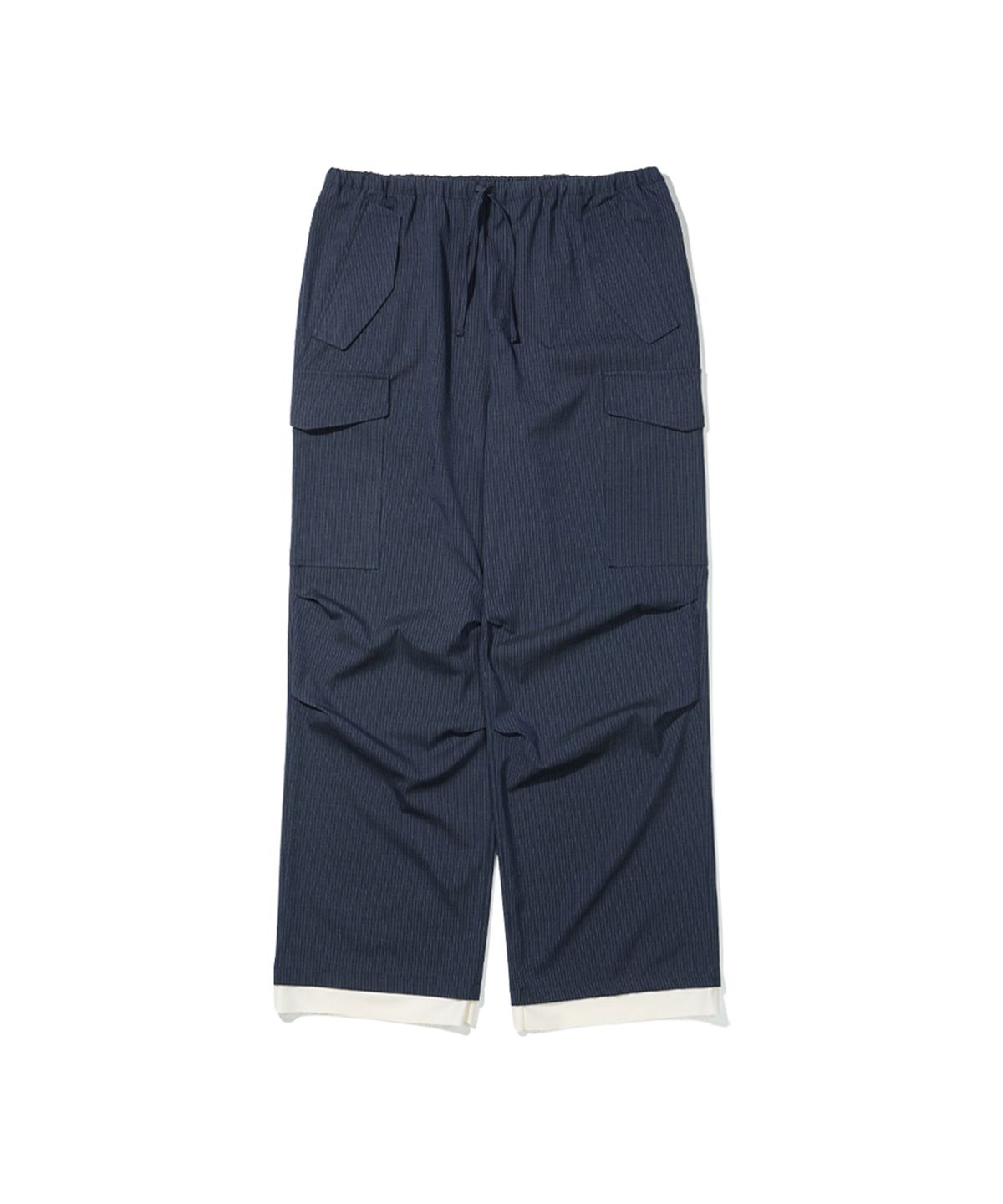 마이네임이즈피터(MYNAMEISPETER) PETER LAYERED STRIPE SLACKS - NAVY