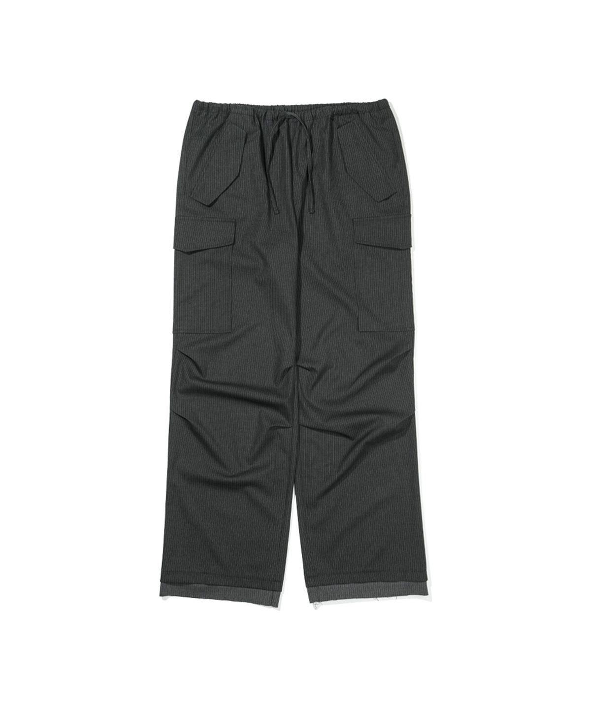 마이네임이즈피터(MYNAMEISPETER) PETER LAYERED STRIPE SLACKS - GRAY