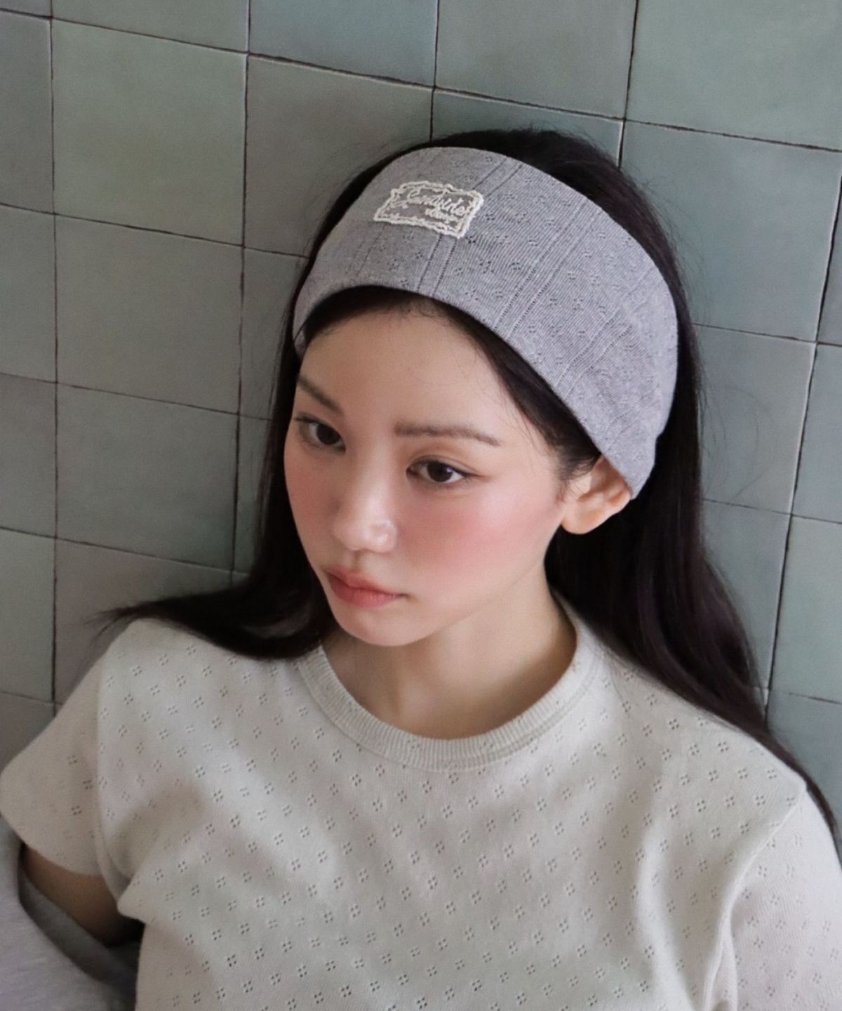 세인트바인(SAINTVINE) 펀칭 레이스 헤어밴드[그레이]