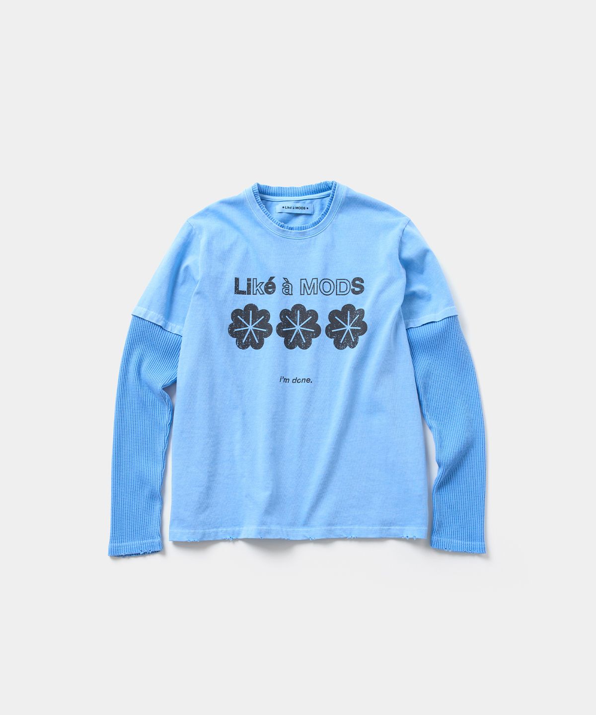 라이크 어 모즈(LIKE A MODS) 레이어드 데미지 롱슬리브_블루