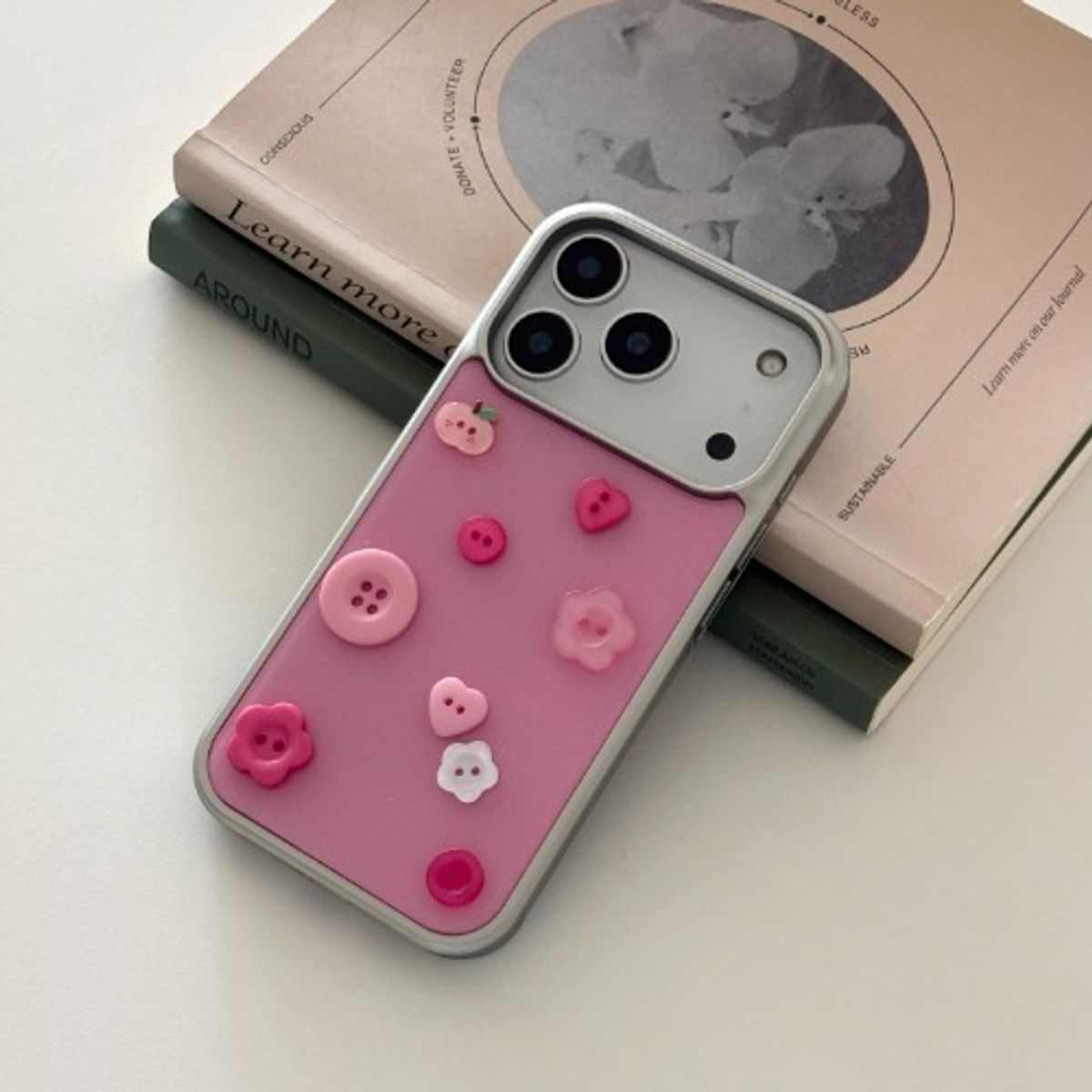 크림비(CREAMBEE) button pink epoxy case
