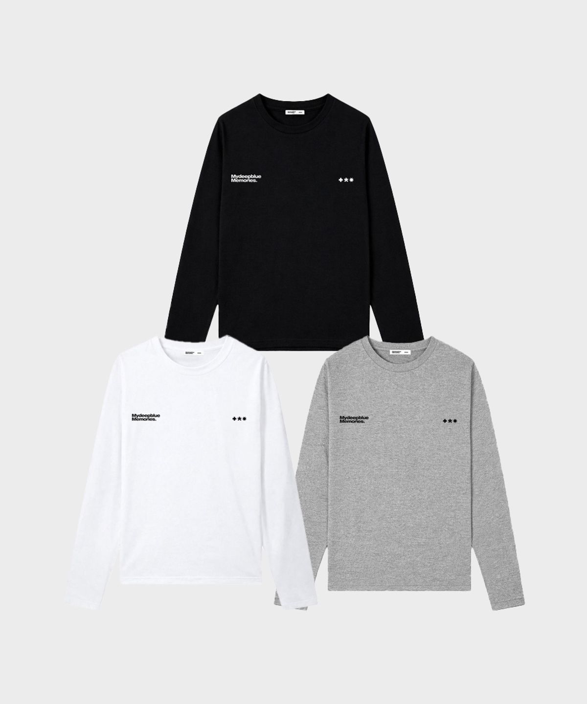 마이딥블루메모리즈(MY DEEP BLUE MEMORIES) (W/M) SYMBOL LONG SLEEVE TEE_3 COLORS