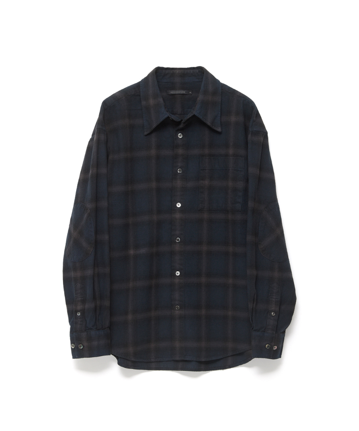 해칭룸(HATCHINGROOM) Archive Shirt V2 Check Dyed Blue Charcoal