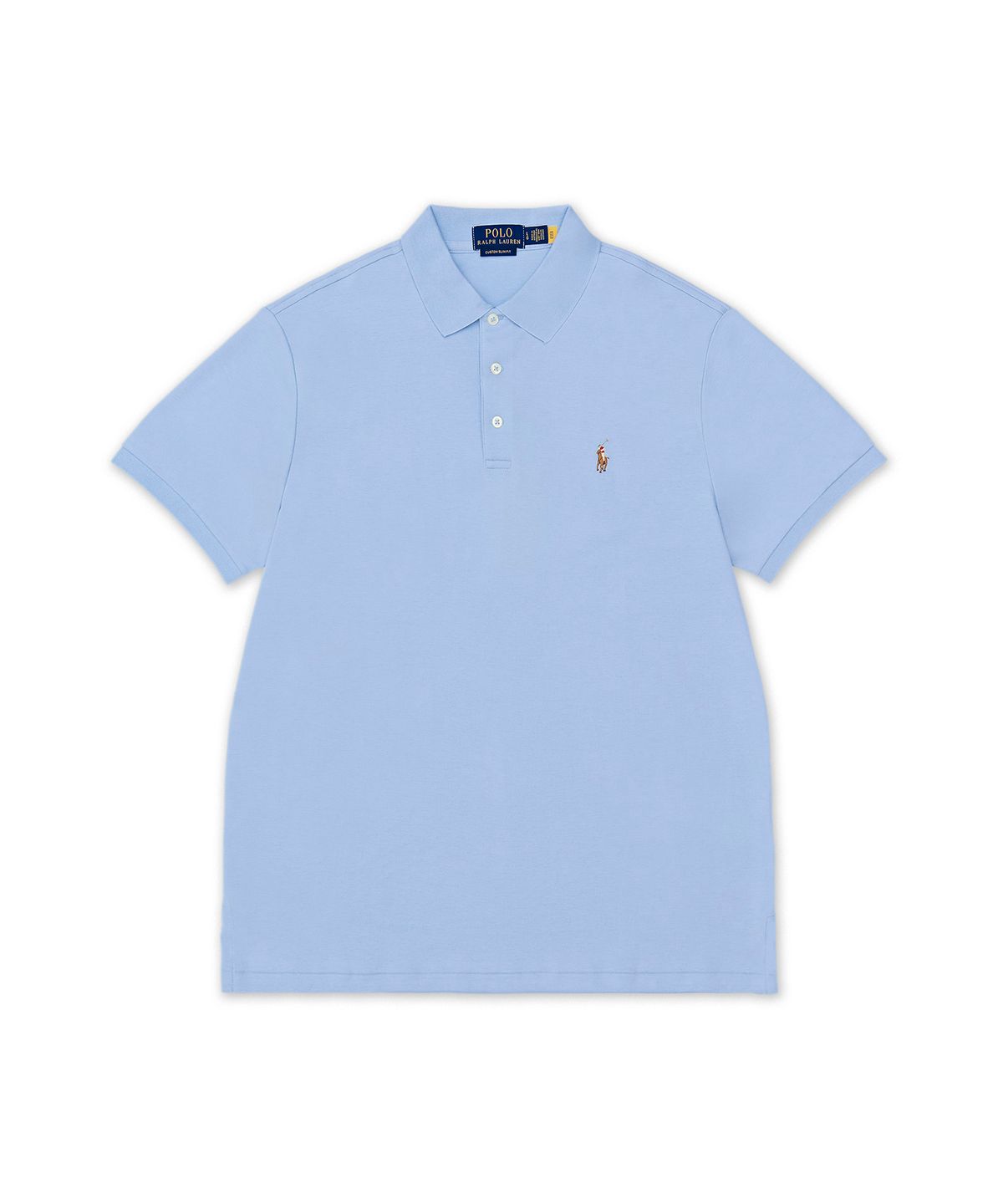 폴로 랄프 로렌(POLO RALPH LAUREN) 커스텀 슬림핏 소프트 코튼 폴로 셔츠-블루
