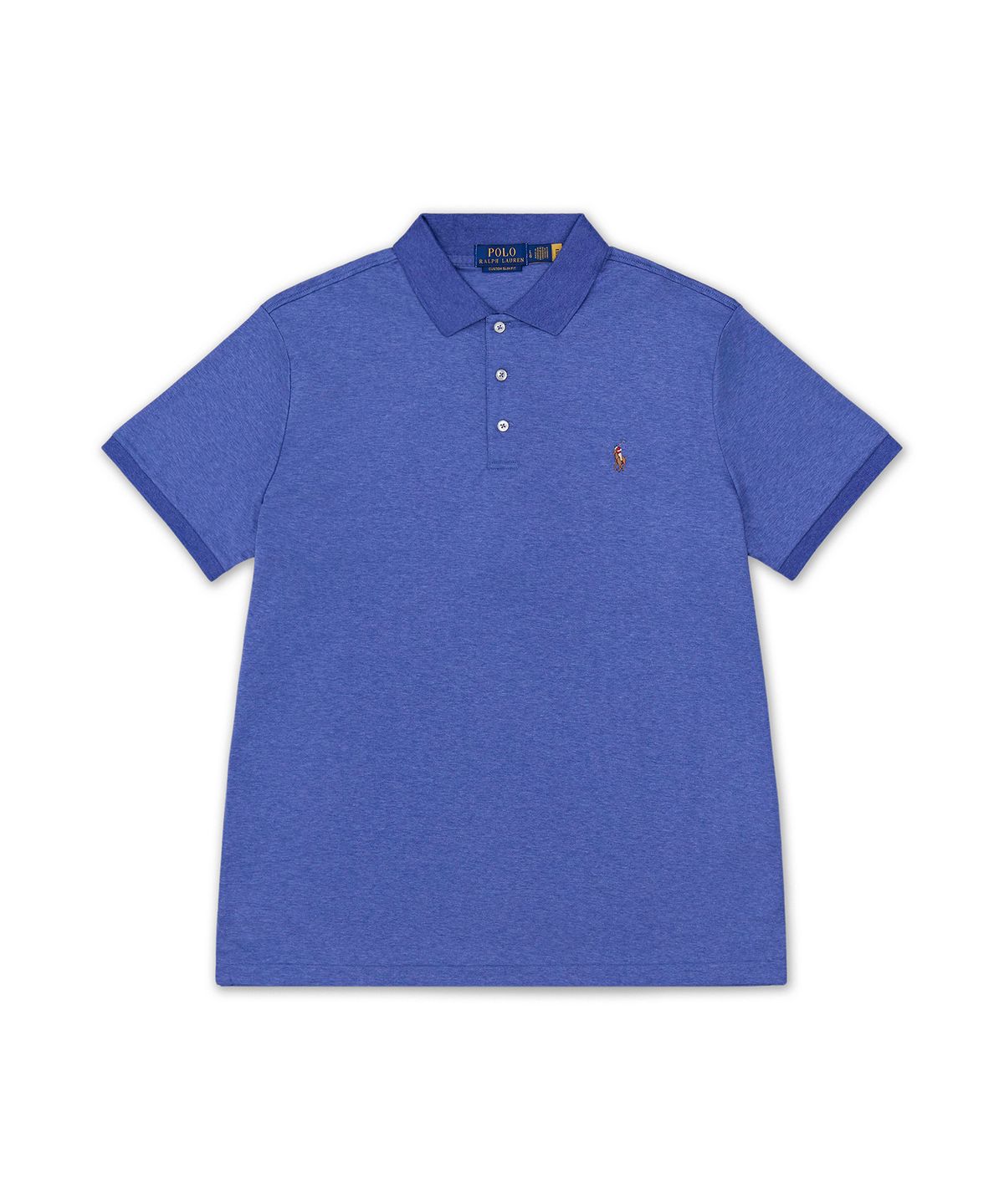 폴로 랄프 로렌(POLO RALPH LAUREN) 커스텀 슬림핏 소프트 코튼 폴로 셔츠-블루