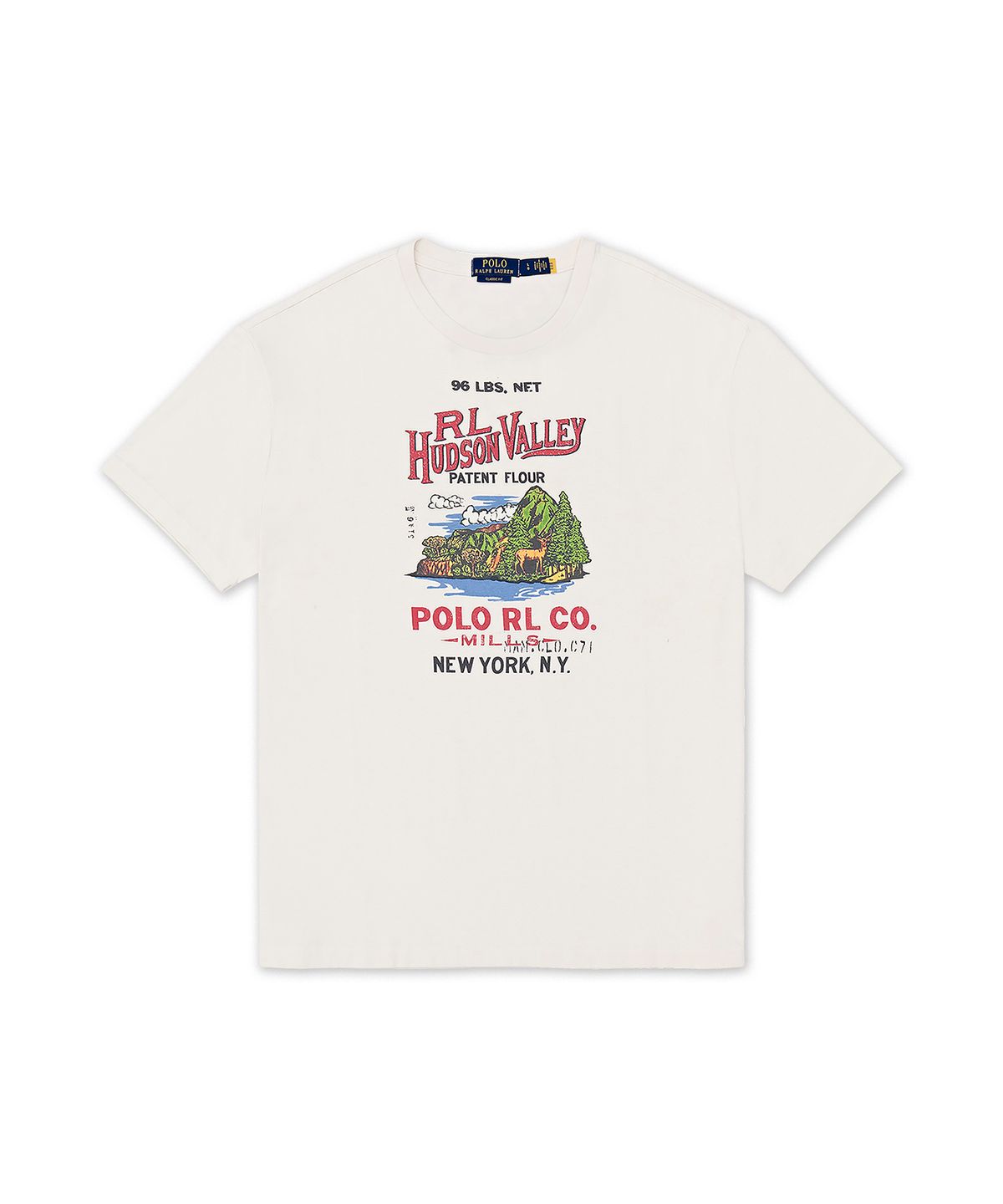 폴로 랄프 로렌(POLO RALPH LAUREN) 클래식핏 저지 그래픽 티셔츠-화이트
