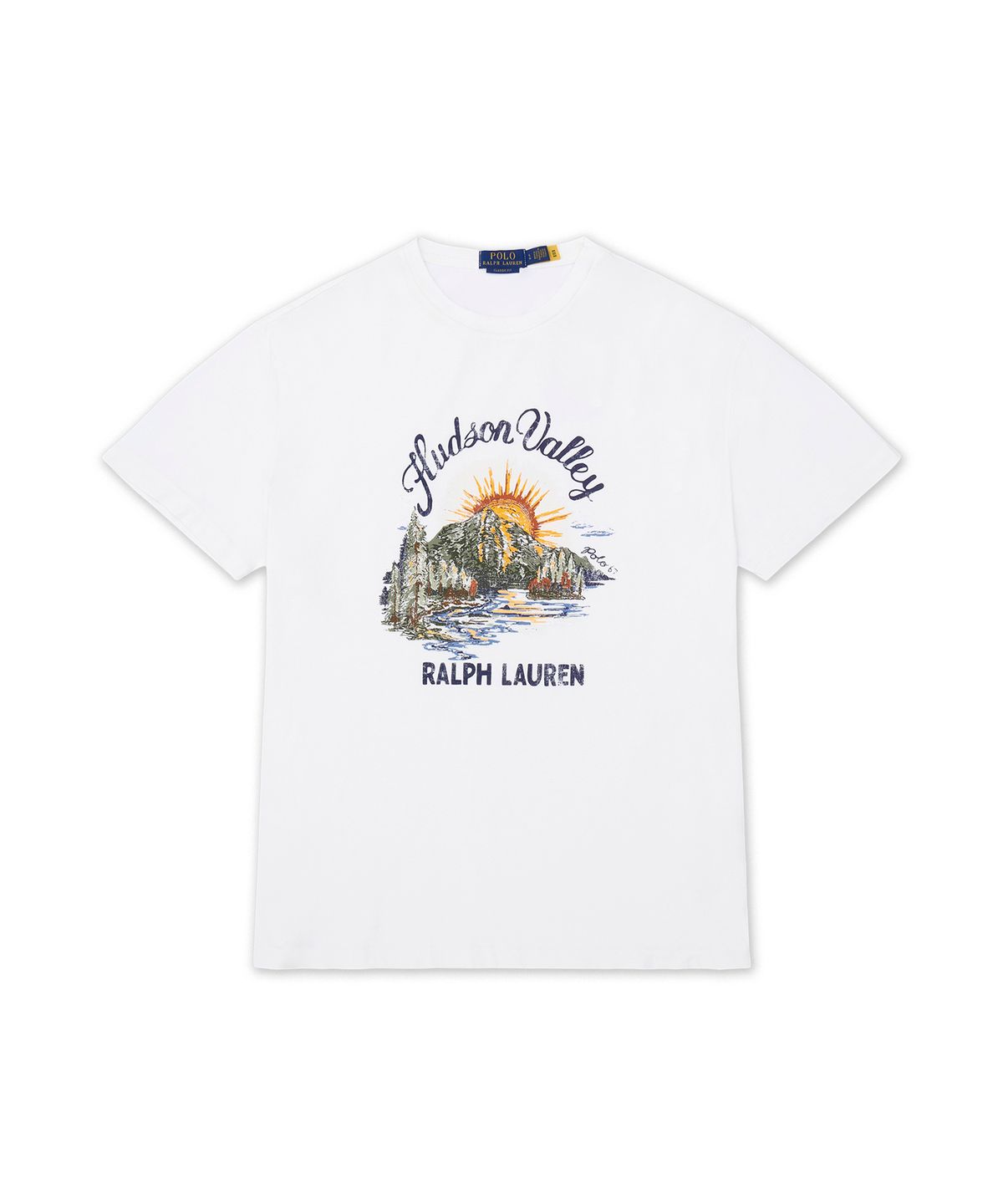 폴로 랄프 로렌(POLO RALPH LAUREN) 클래식핏 저지 그래픽 티셔츠-화이트