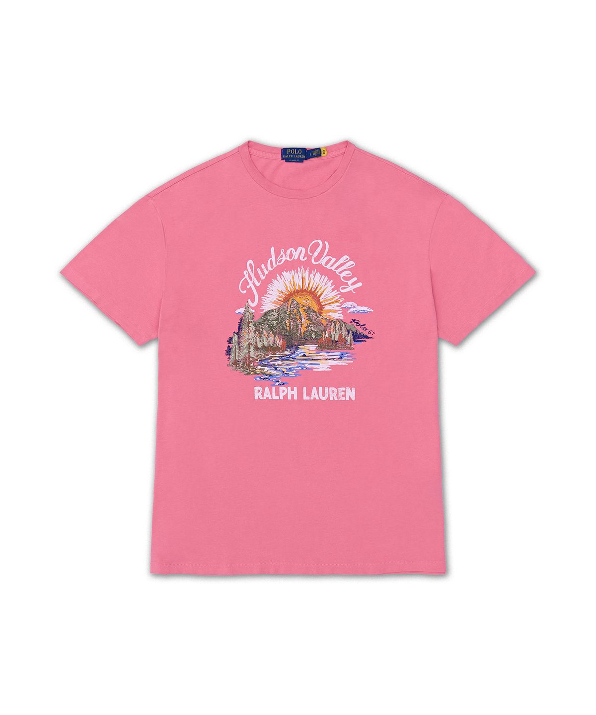 폴로 랄프 로렌(POLO RALPH LAUREN) 클래식핏 저지 그래픽 티셔츠-레드