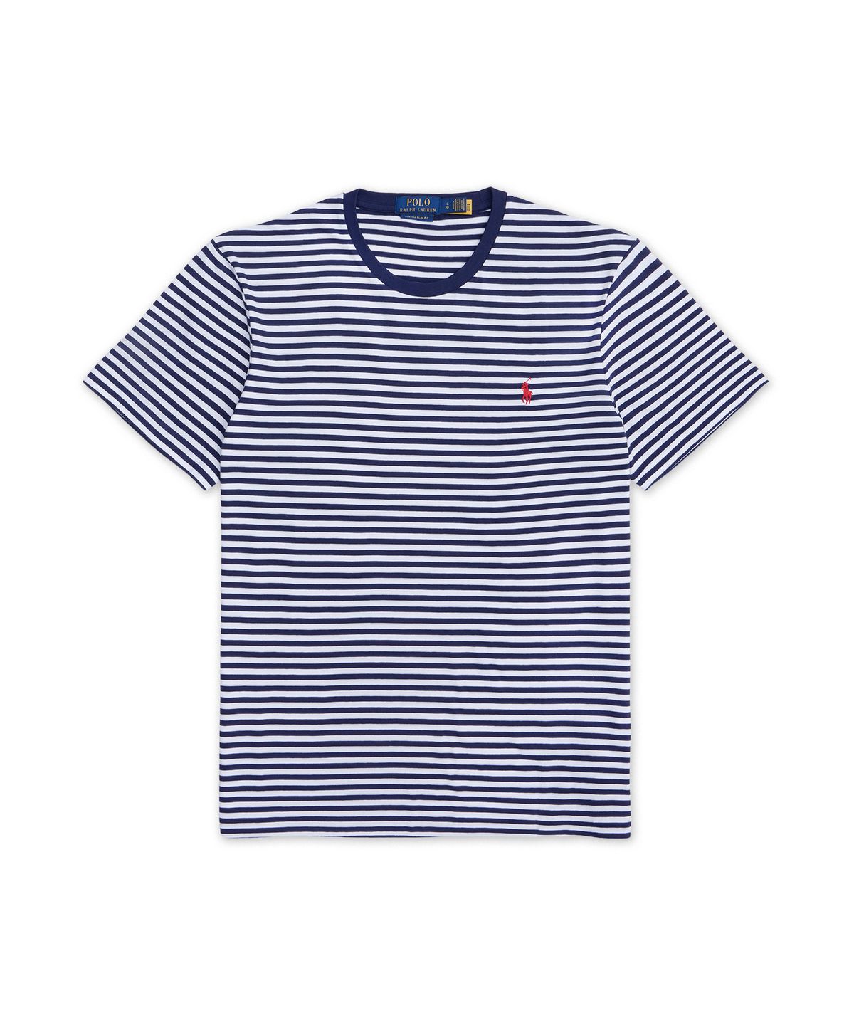 폴로 랄프 로렌(POLO RALPH LAUREN) 커스텀 슬림핏 스트라이프 저지 티셔츠-네이비