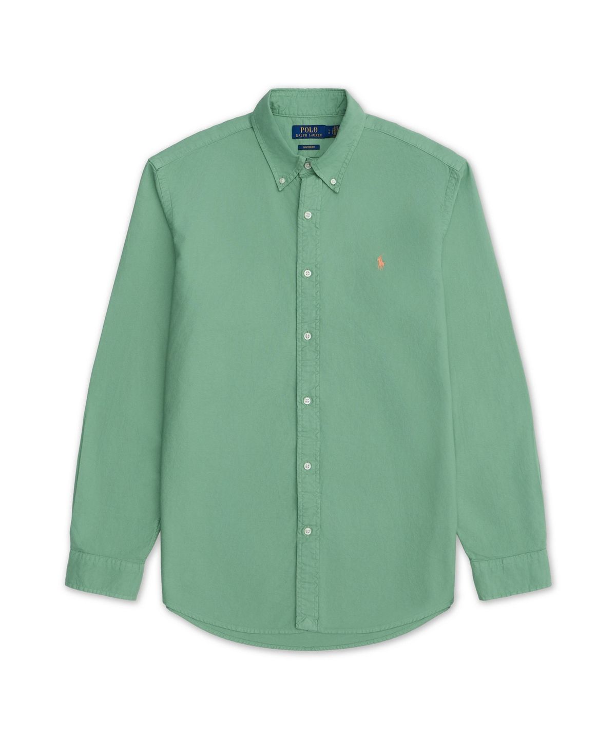 폴로 랄프 로렌(POLO RALPH LAUREN) 커스텀핏 가먼트 다이 옥스포드 셔츠-그린