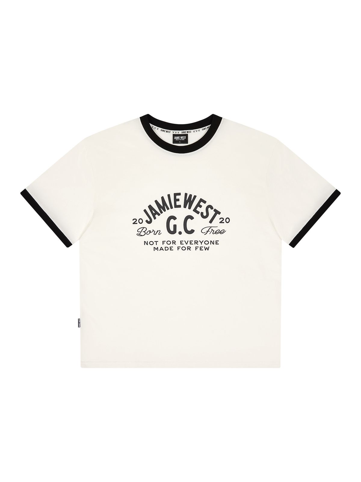 제이미웨스트(JAMIE WEST) JWGC 레터링 레귤러 링거 티셔츠 (화이트)