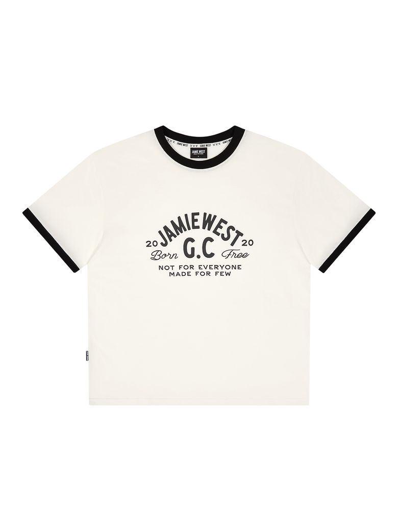 JWGC 레터링 레귤러 링거 티셔츠 (화이트)