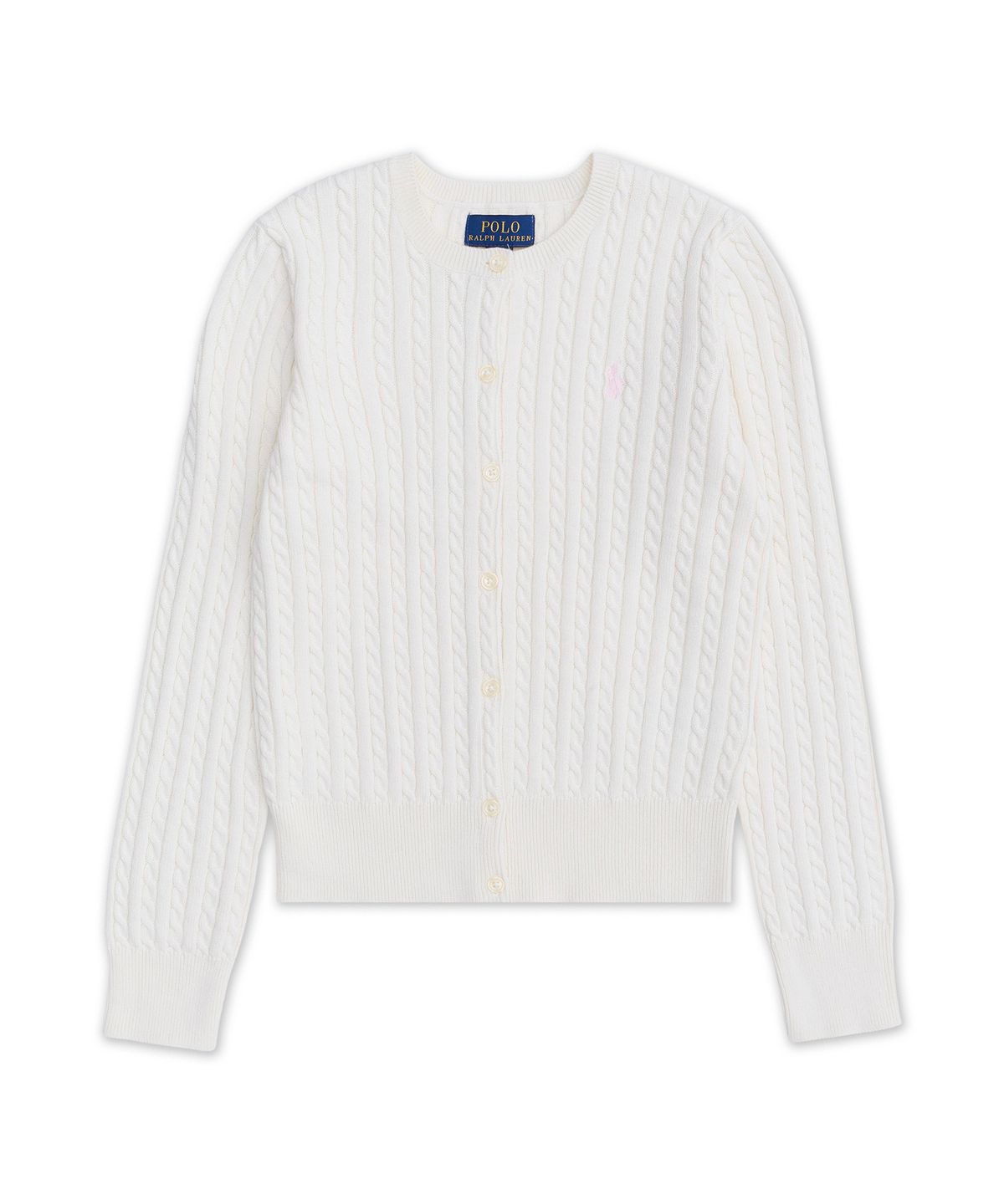 폴로 랄프 로렌 칠드런(POLO RALPH LAUREN CHILDREN) 미니 케이블 코튼 카디건-내추럴
