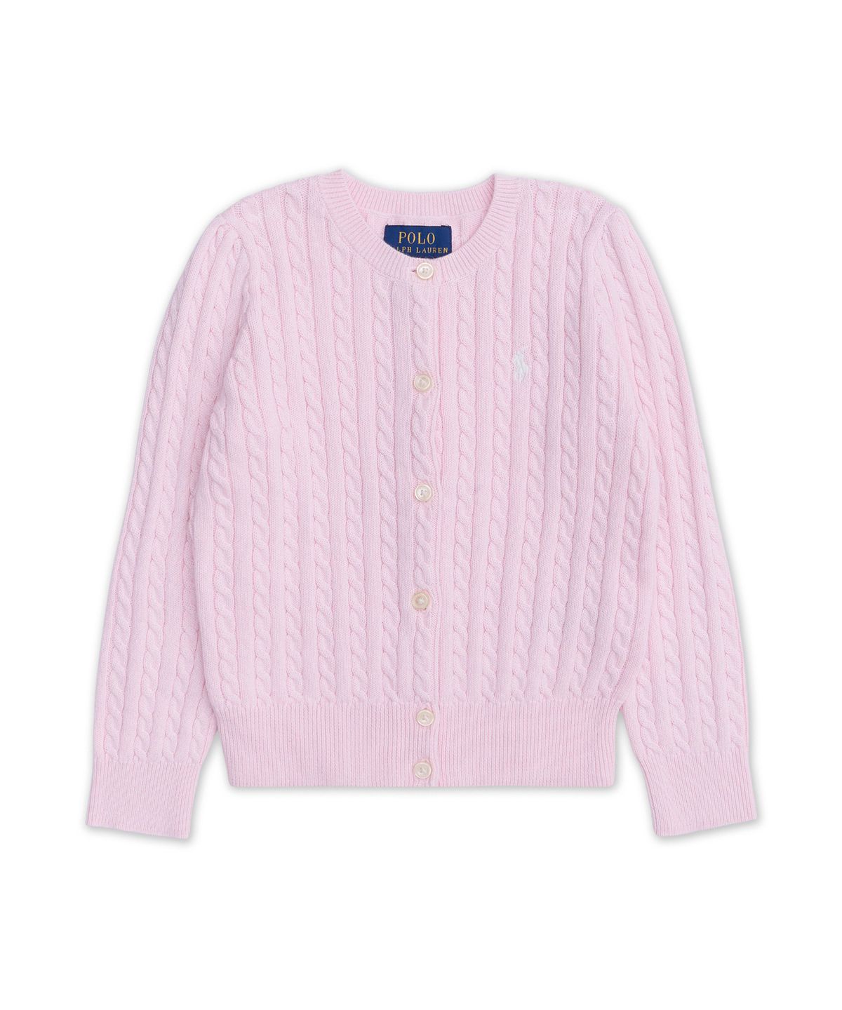 폴로 랄프 로렌 칠드런(POLO RALPH LAUREN CHILDREN) 미니 케이블 코튼 카디건-핑크