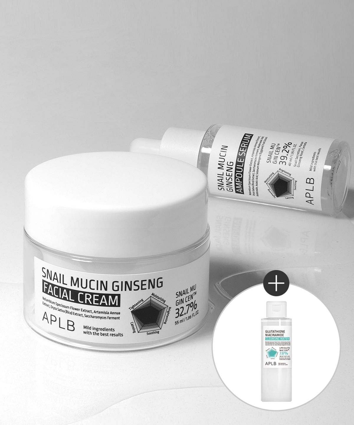 에이피엘비(APLB) 스네일 뮤신 진생 앰플 + 크림 set (클렌징워터160ml 1개 증정)